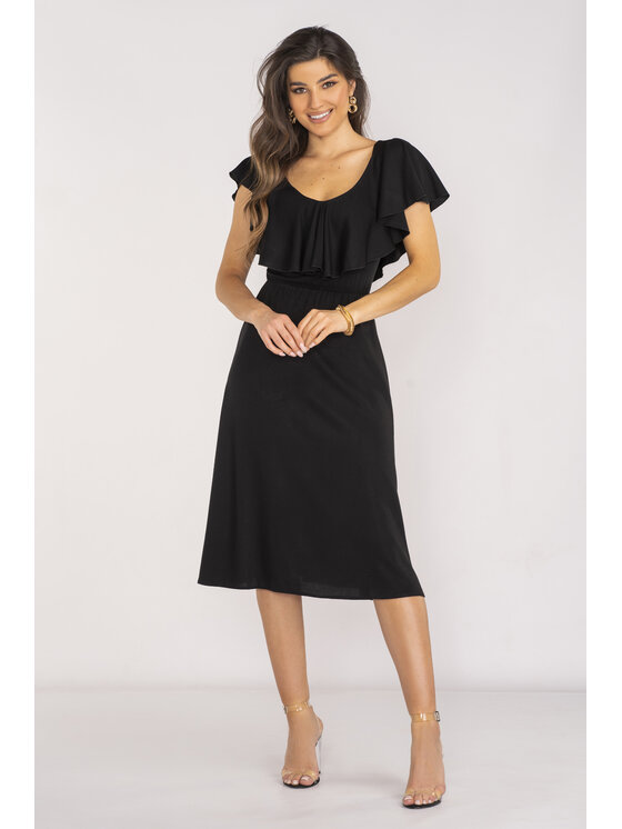 Awama Awama Sukienka letnia A659 Czarny Basic Fit