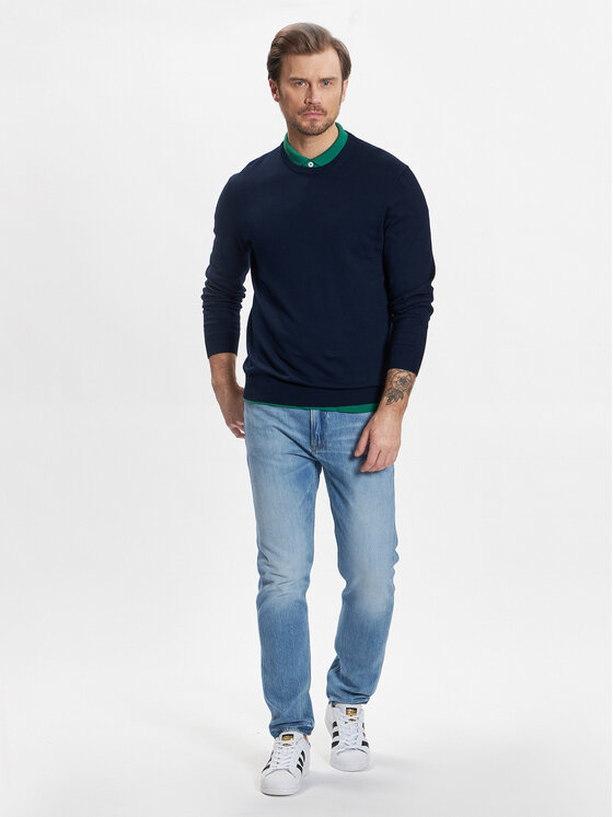 United Colors Of Benetton United Colors Of Benetton Pulover 1098U1I76 Mornarsko modra Regular Fit