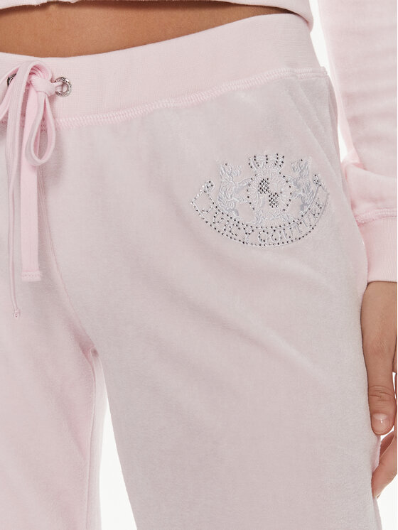 Juicy Couture Juicy Couture Donji dio trenerke Heritage Dog JCBBJ223814 Ružičasta Slim Fit