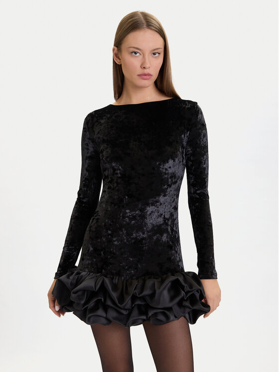 Eleh Eleh Kokteilinė suknelė EFW250383 Juoda Regular Fit