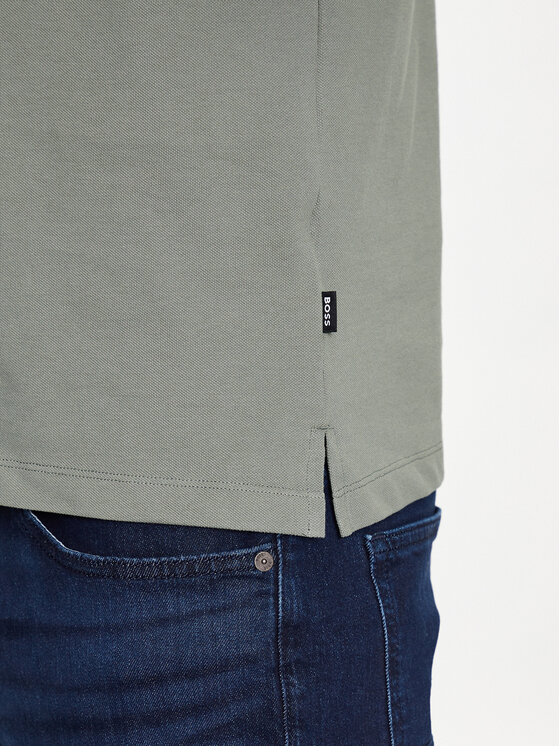 BOSS Boss Тениска с яка и копчета Pallas 50468301 Зелен Regular Fit