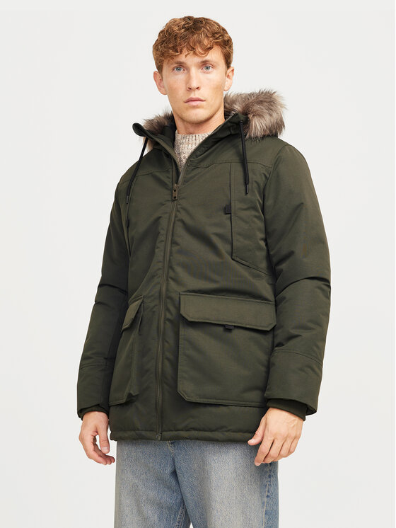 Jack&Jones Parka Construct 12258406 Zelena Regular Fit