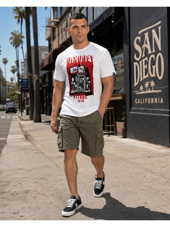 PITBULL PITBULL T-Shirt DISOBEY Biały Regular Fit