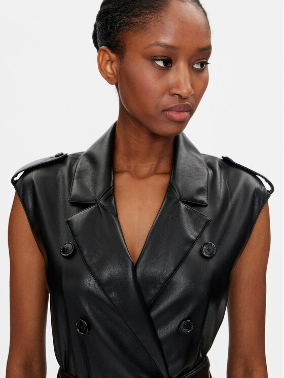 BOSS Boss Сукня зі штучної шкіри Dujeta 50518473 Чорний Regular Fit