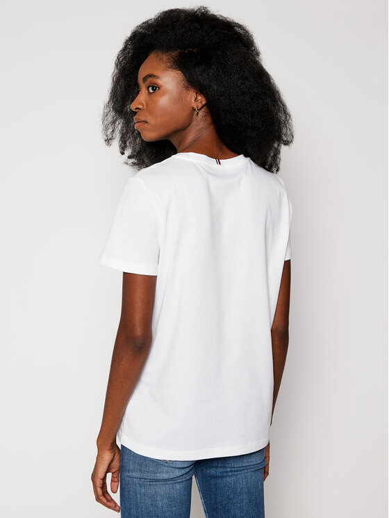 Tommy Hilfiger Tommy Hilfiger T-Shirt Heritage Crew Neck Graphic Tee WW0WW24967 Λευκό Regular Fit