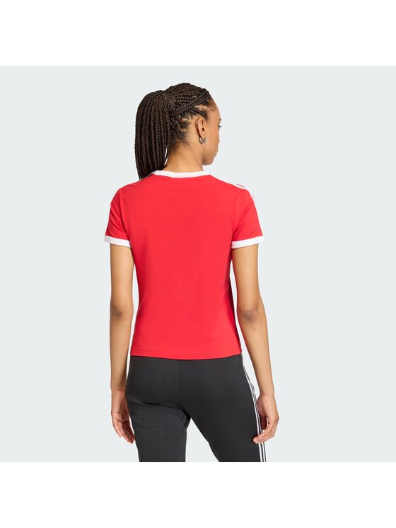 adidas adidas T-särk 3-Stripes KD3676 Punane Slim Fit