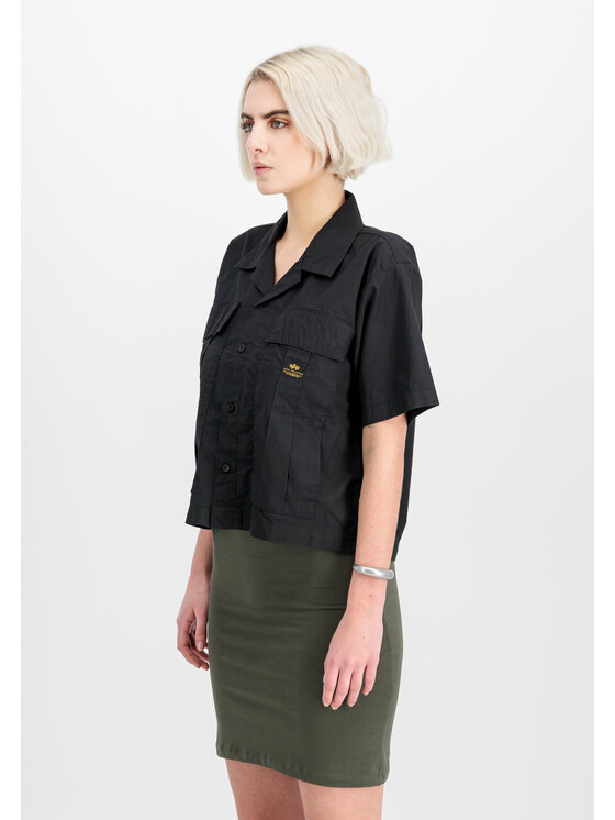 Alpha Industries Alpha Industries Koszula Short Sleeve Cargo Shirt Women Czarny Loose Fit