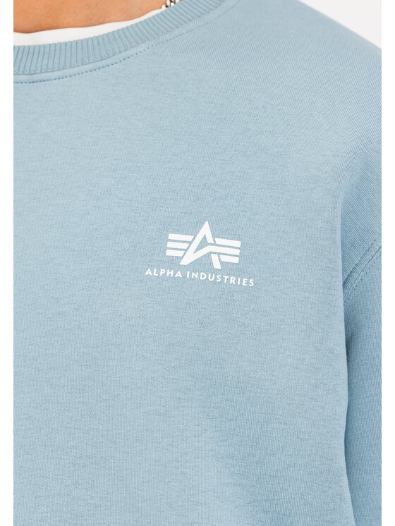 Alpha Industries Alpha Industries Bluza Basic Small Logo Sweatshirt Błękitny Regular Fit