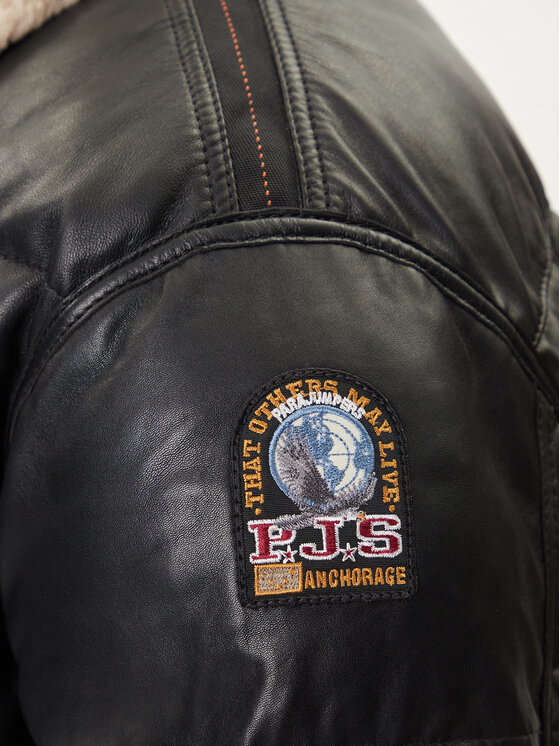 Parajumpers Parajumpers Μπουφάν δερμάτινο Gian 25WMPMJKLE03 Μαύρο Regular Fit