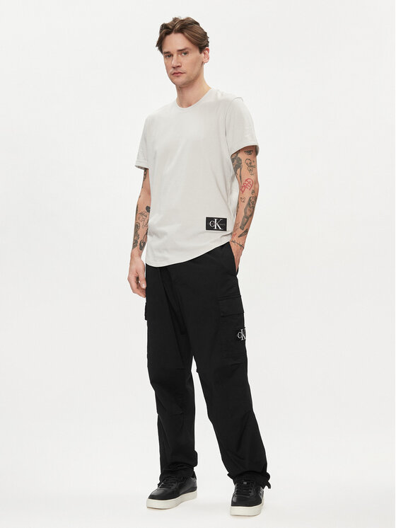 Calvin Klein Jeans Calvin Klein Jeans Hlače iz tkanine J30J325116 Črna Straight Fit