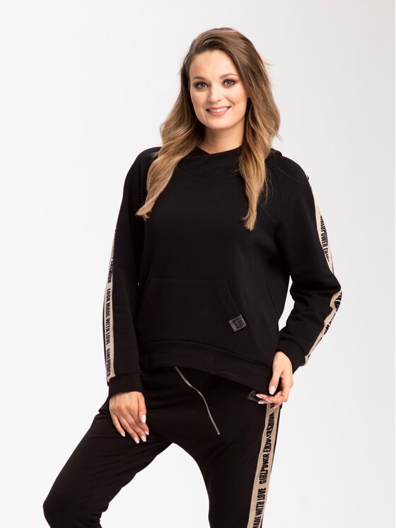 Look Made With Love Look Made With Love Bluza Look810 Marsala Czarny Active Fit