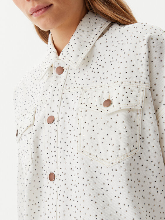 Guess Guess Джинсова куртка W5GN90 D5N91 Білий Regular Fit