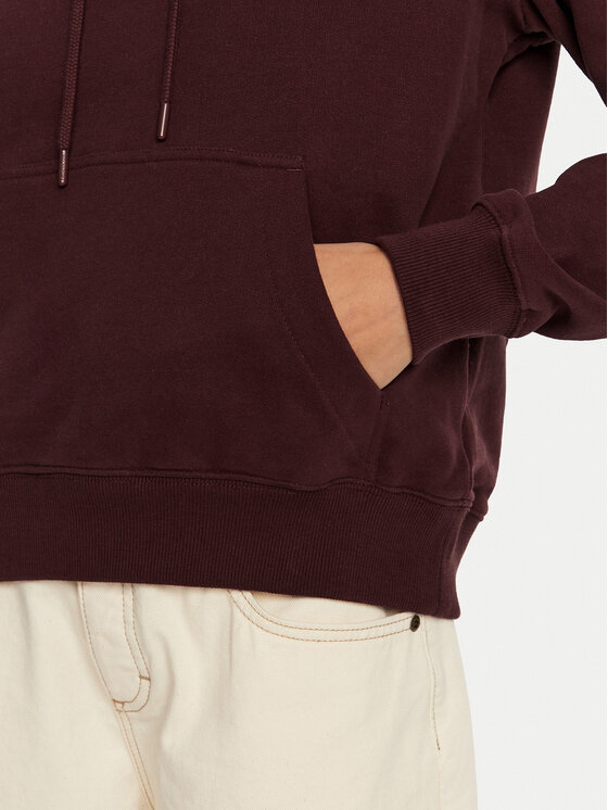 Wrangler Wrangler Bluza Regular Hoodie Bordowy Regular Fit
