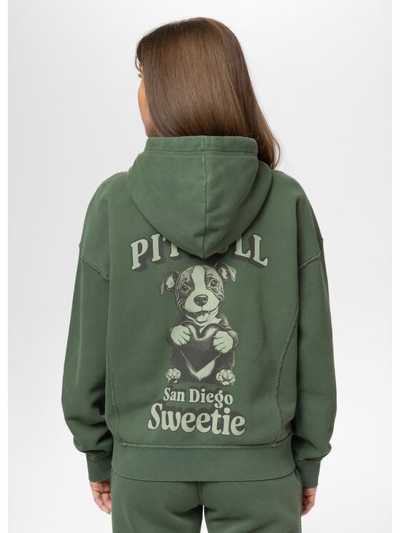 PITBULL PITBULL Bluza Washed LOVIA SWEETIE Zielony Regular Fit