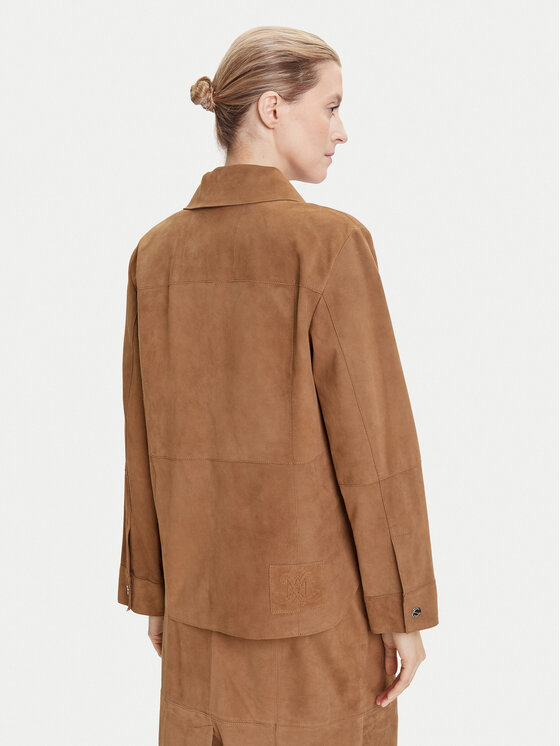 MAX&Co. MAX&Co. Usnjena jakna Stallo 2526446011200 Rjava Loose Fit
