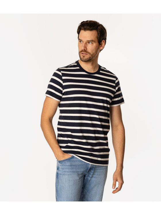 Lee Cooper Lee Cooper T-Shirt STRIPES3 4180 Granatowy Regular Fit