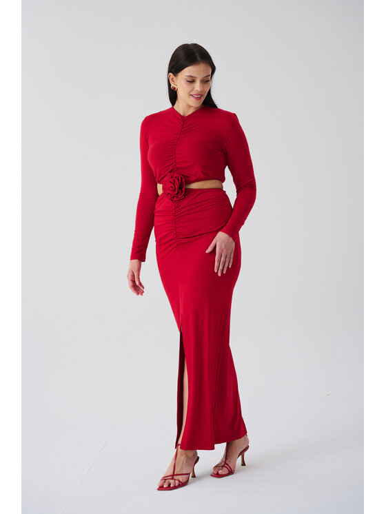 ROSE AVENUE ROSE AVENUE Sukienka elegancka SUKIENKA LUCIA Czerwony Regular Fit