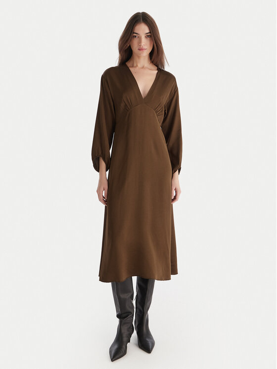 ViCOLO ViCOLO Kokteiļkleita TF0250 Brūns Regular Fit