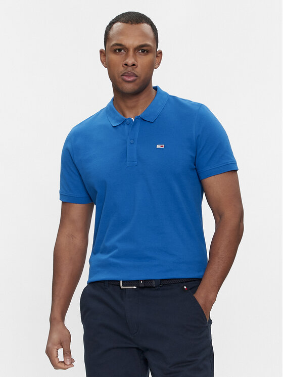 Tommy Jeans Poloshirt DM0DM18312 Blau Slim Fit Modivo