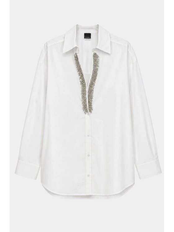 PINKO PINKO Πουκάμισο Capirai Camicia Λευκό Loose Fit