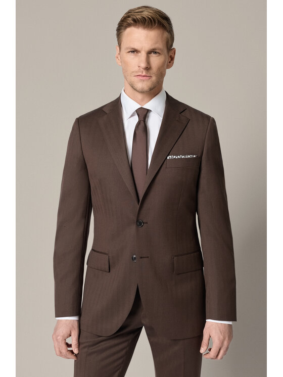 Lancerto Lancerto Garnitur Linares GA073126000016 Brązowy Slim Fit
