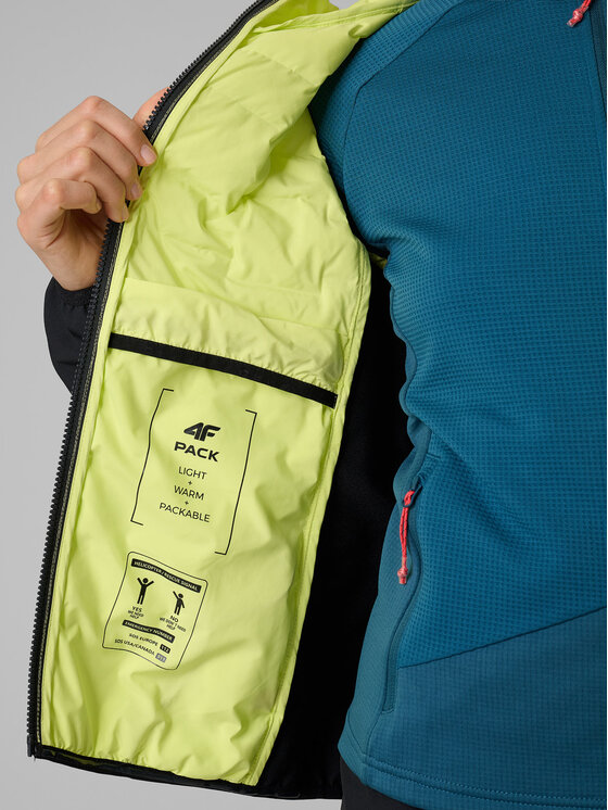 4F 4F Kurtka outdoor TREKKING Żółty Slim Fit
