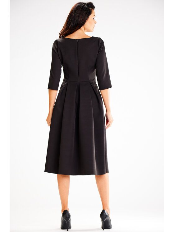 Awama Awama Sukienka wieczorowa A598 Czarny Basic Fit