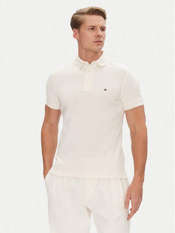 Męskie Polo Tommy Hilfiger, Rozmiar M, Beżowe, 1985 MW0MW17771