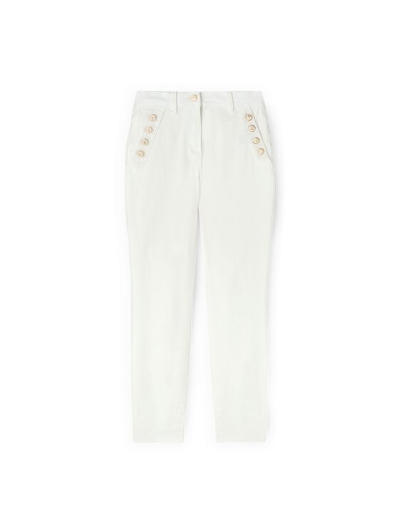 Motivi Motivi Pantaloni di tessuto P709Q004494N011 Bianco Slim Fit