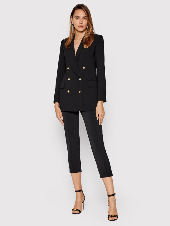 Pantaloni di tessuto PA-384-16E2-V200 Nero Slim