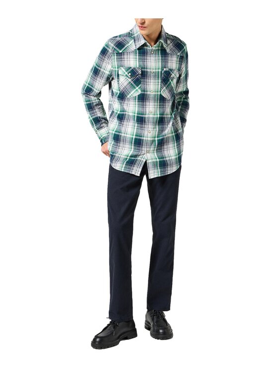 Wrangler Wrangler Spodnie materiałowe 112358043 Granatowy Regular Fit