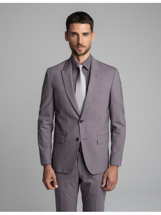 Borgio Borgio Marynarka Maretto Fioletowy Slim Fit