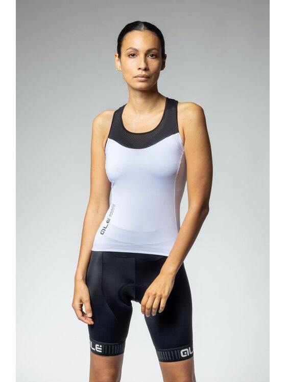 Alé Cycling Alé Cycling Koszulka rowerowa Solid Color Block Tank Top Biały Regular Fit