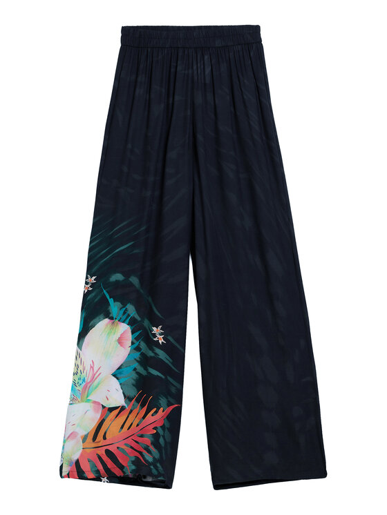 Desigual Desigual Medžiaginės kelnės Daikiri 26SWPW52 Juoda Regular Fit