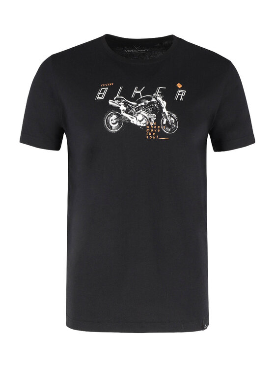 Volcano Volcano T-Shirt T-BIK Czarny Regular Fit