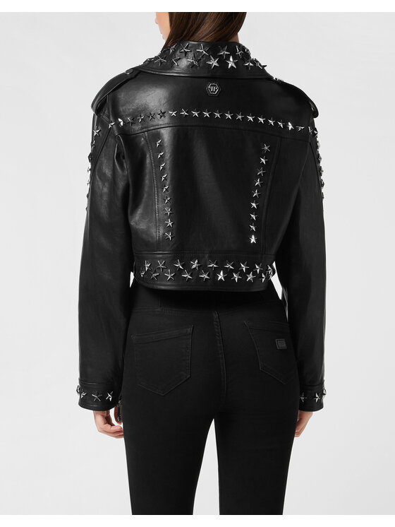 PHILIPP PLEIN PHILIPP PLEIN Kurtka skórzana 27271 Czarny