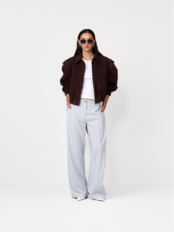 La Mania La Mania Spodnie garniturowe EZRA Niebieski jasny Basic Fit