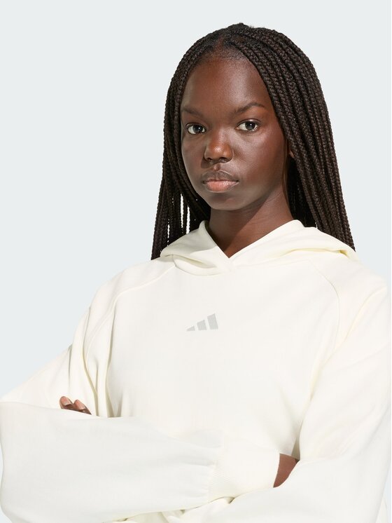 adidas adidas Суитшърт Kit Small Logo Hoodie KV9792 Кремав Regular Fit