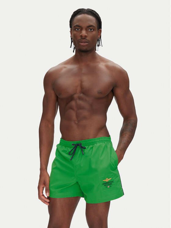 Aeronautica Militare Aeronautica Militare Pantaloni scurți pentru înot 251BW223CT2967 Verde Regular Fit