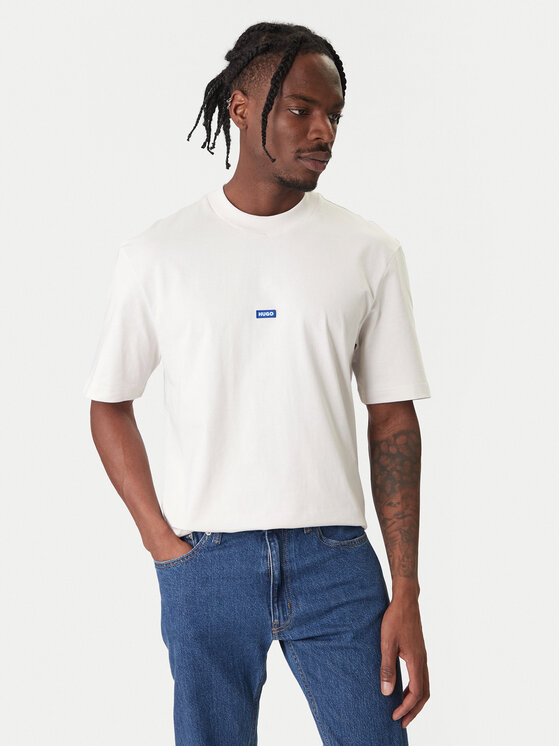 HUGO HUGO Tričko Nieros 50509991 Biela Regular Fit