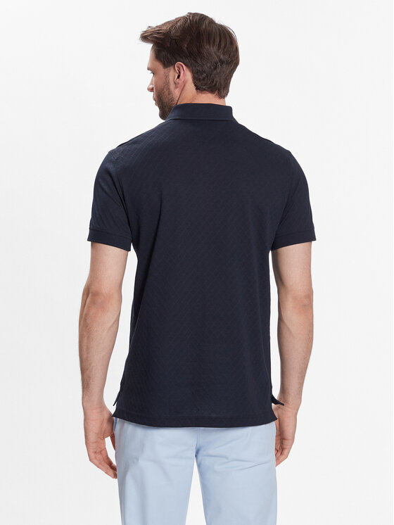 Tommy Hilfiger Tommy Hilfiger Тениска с яка и копчета Tonal Geo Structure MW0MW30760 Тъмносин Regular Fit