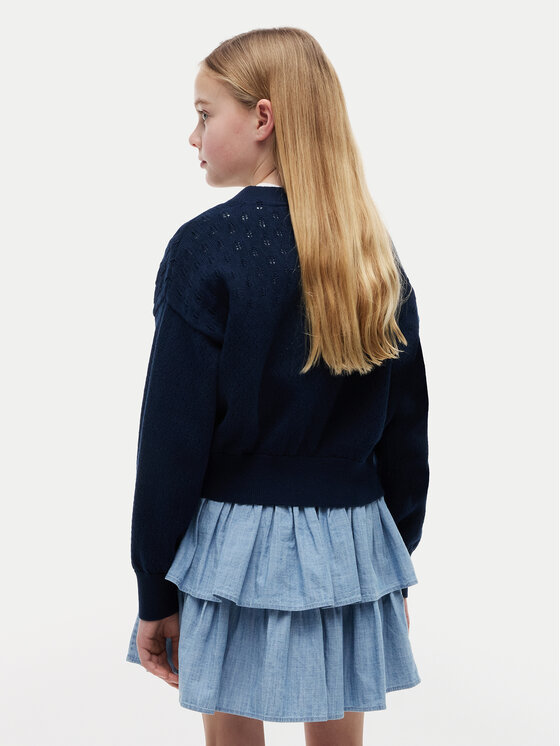 Tommy Hilfiger Tommy Hilfiger Cardigan Pointelle KG0KG09503 Blu scuro Relaxed Fit