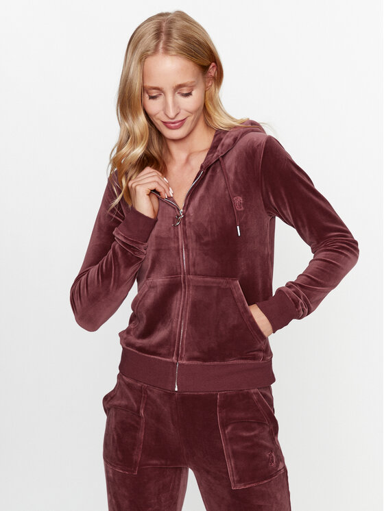 Juicy Couture Juicy Couture Majica dugih rukava Robertson JCAP176 Tamnocrvena Slim Fit