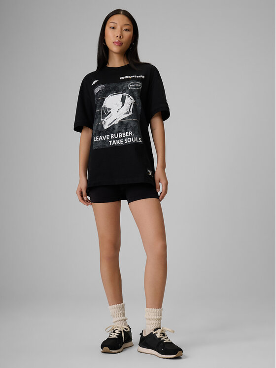 4F 4F T-Shirt MOTOSPORTS 2026 Czarny Loose Fit