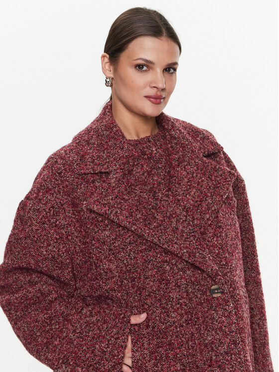 Remain Remain Демісезонний плащ Cosma RM1837 Бордовий Regular Fit