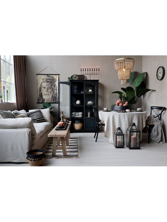 MIAhome MIAhome Lampa Żyrandol z koralików naturalny Boho Twist Beżowy
