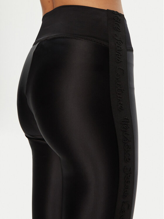 ボトムスその他 VERSACE JEANS LEGGINGS WITH LOGOED BAND (78HAC114 J0223721) Versace Jeans Couture Legginsy 78HAC114 Czarny Slim Fit
