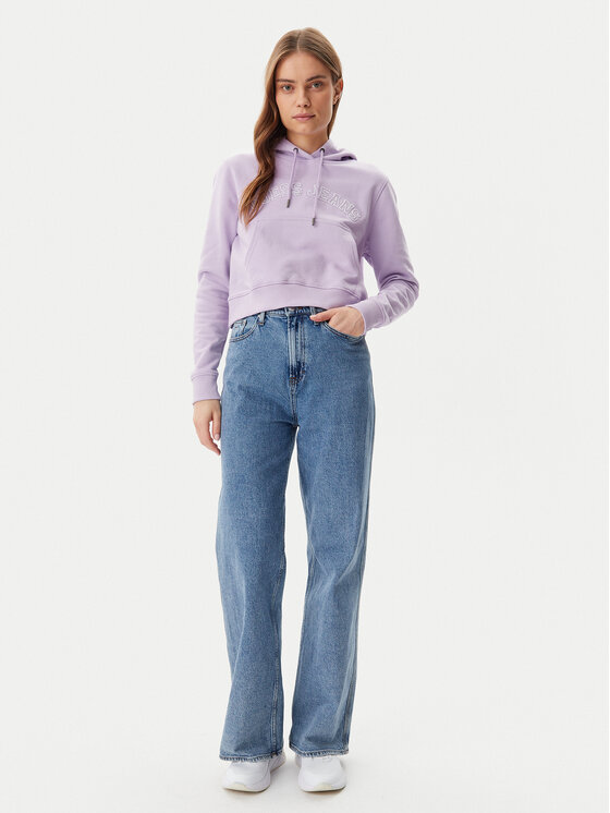 Guess Jeans Guess Jeans Μπλούζα W5GQ22 K68I4 Μωβ Regular Fit