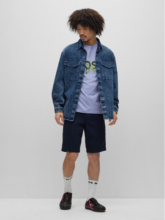 BOSS Boss Pantaloncini di tessuto 50491698 Blu scuro Tapered Fit
