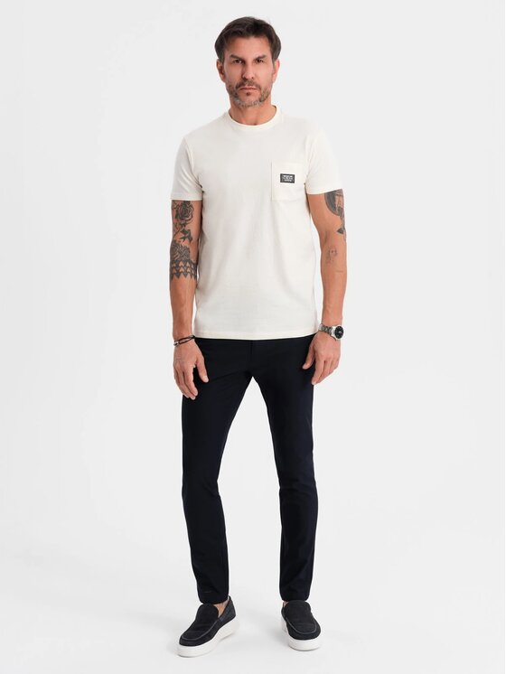 Ombre Ombre T-Shirt OM-TSCT-0109 Écru Classic Fit